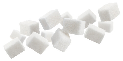 Flying sugar cubes, cut out