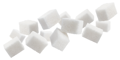 Flying sugar cubes, cut out
