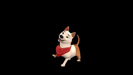 3d dog talking and expressing gestures 4K animation