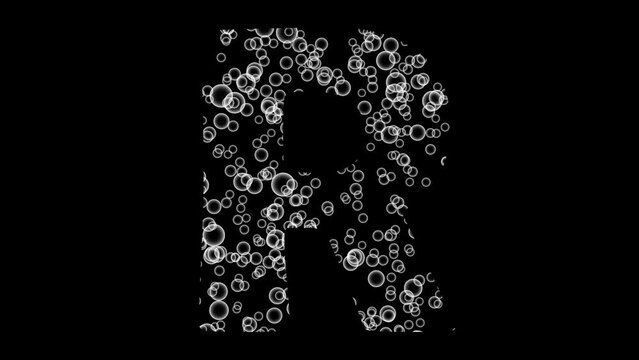 Bubble Floating Alphabet Letter R Animation