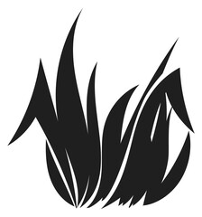 Grass silhouette. Black wild nature flora icon