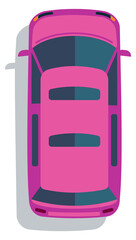 Suv cartoon icon. Top view city transport