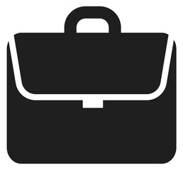 Briefcase icon. Black businessman bag. Office job symbol