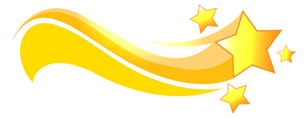 Star burst decorative element. Golden banner emblem