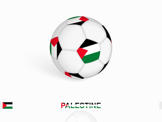 Soccer ball with the Palestine flag, football sport equipment.