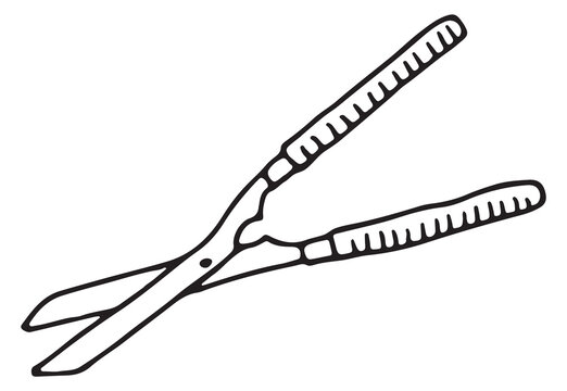 black and white garden shears clip art preview