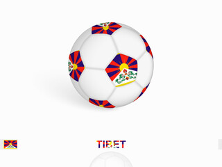 Soccer ball with the Tibet flag, football sport equipment.