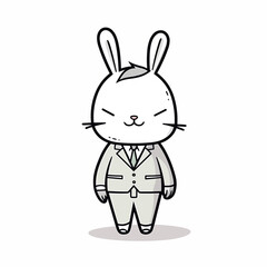 cartoon bunny rabbit wearing suit with a smile