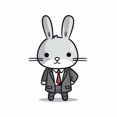 cartoon bunny rabbit wearing suit with a smile