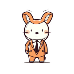 Obraz premium cartoon bunny rabbit wearing suit with a smile