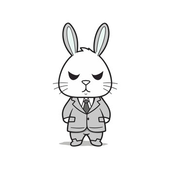 cartoon bunny rabbit wearing suit