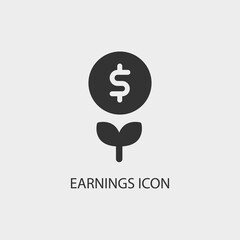 Earnings vector icon illustration sign
