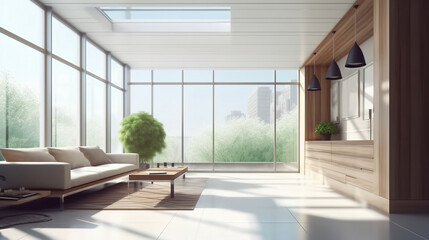 modern living room with a window