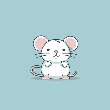 Cute kawaii rat chibi mascot vector cartoon style