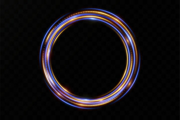 Neon circle, glowing banner. Round frame for messages, advertising.Light effect.