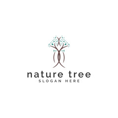 abstract nature tree logo design vector illustration. minimalist tree logo vector design template with modern, mature and playful styles isolated on white background.