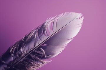 Lilac bird feather pattern on delicate purple background for seamless design. Generative AI