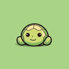 Cute kawaii turtle chibi mascot vector cartoon style