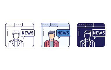 Fototapeta premium News web vector icon