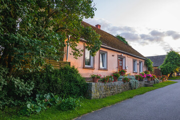 Road in Wlodkowice village in Gryfino County, Poland