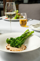 Broccoli with walnut sauce