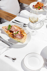 Calzone with mozzarella and ham