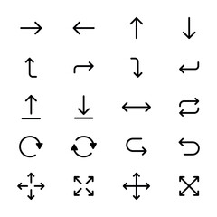 Line arrows icon set for apps and web sites