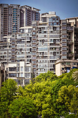 The modern architectural complex next to West Lake Park in Changsha, Hunan, China was photographed at West Lake Park in Yuelu District, Changsha City.