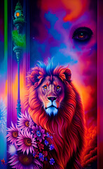 Lion created with Generative AI technology