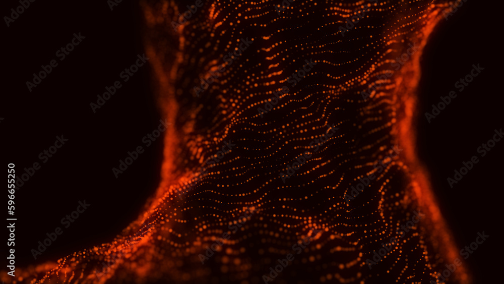 Poster futuristic digital wave. dark cyberspace. abstract music background. big data visualisation with par