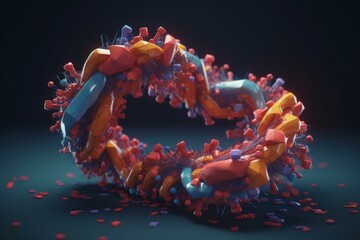 3D enzyme agalsidase for Fabry's treatment based on PDB entry. Generative AI - obrazy, fototapety, plakaty