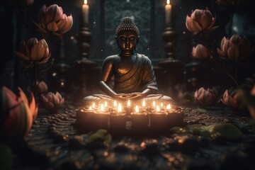  Spiritual Buddha Decor in a Peaceful and Serene Atmosphere - Generative AI	