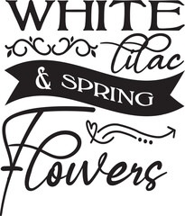 white lilac & spring flowers svg