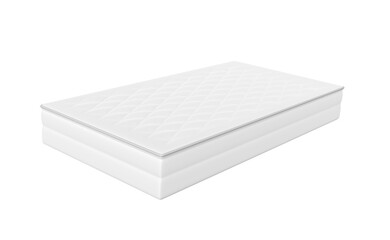 white mattress for comfort sleep isolated. 3d render illustration