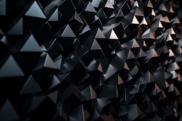 Black triangles rotated and shifted for a unique wallpaper. Generative AI