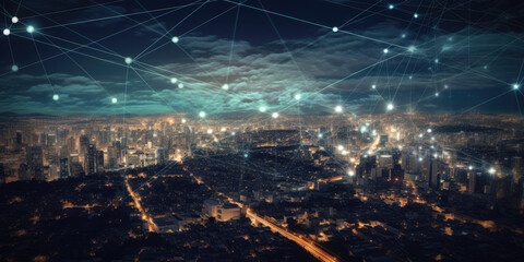 Telecommunication network above city