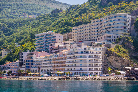 Rafailovici town on Budva Riviera Adriatic coast, Montenegro
