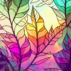 Fototapeta premium seamless background with autumn leaves