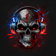 Skull Beats | High-Quality Skulls with Headphones Images for Creative Design Projects