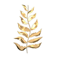 Stunning Golden Leaf On Transparent Background With Chic Transparent Border - Perfect For Nature And Abstract Design Projects Metal Plant Gold