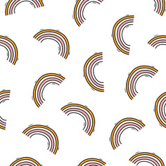 Hand drawing rainbow pattern illustration vector. Doodle seamless background. Color texture for fabric, wrapping, textile, wallpaper, apparel