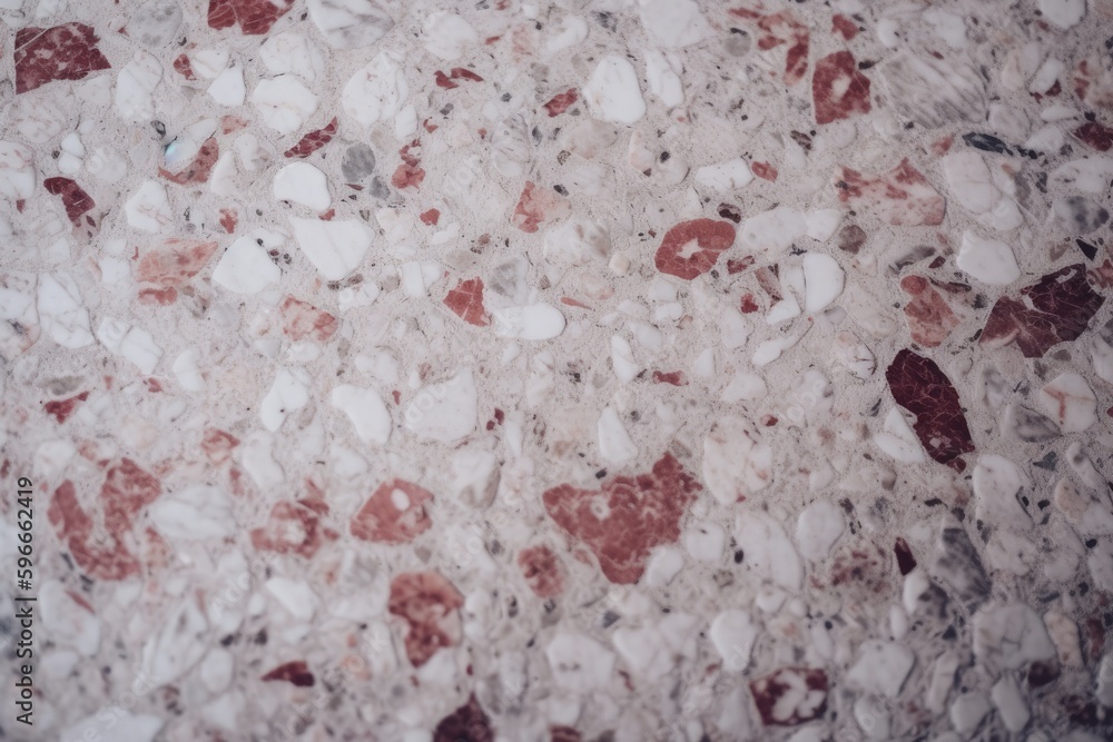 Poster close-up view of a marbled surface featuring red and white colors. generative ai