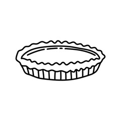 Pie Vector Illustration Hand Drawn Dessert Cartoon Art
