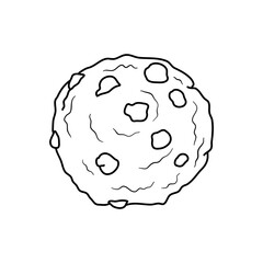 chocolate chips cookie or biscuit with doodle art