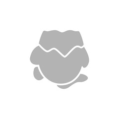 broken egg icon on a white background, vector illustration