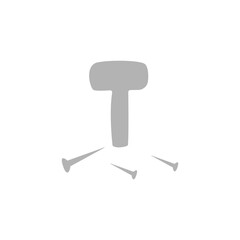 hammer and nails icon, on a white background, vector illustration
