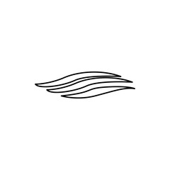 waves icon on a white background, vector illustration