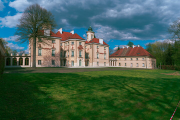 Fototapeta na wymiar Southern facade of the Bielinsky Palace in Otwock Wielki in Poland