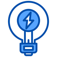 Bulb blue outline icon