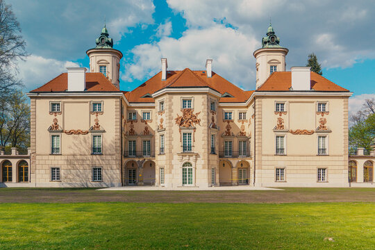 Southern facade of the Bielinsky Palace in Otwock Wielki in Poland